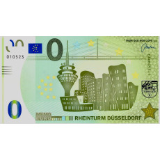 0 Euro biljet Rheinturm Düsseldorf